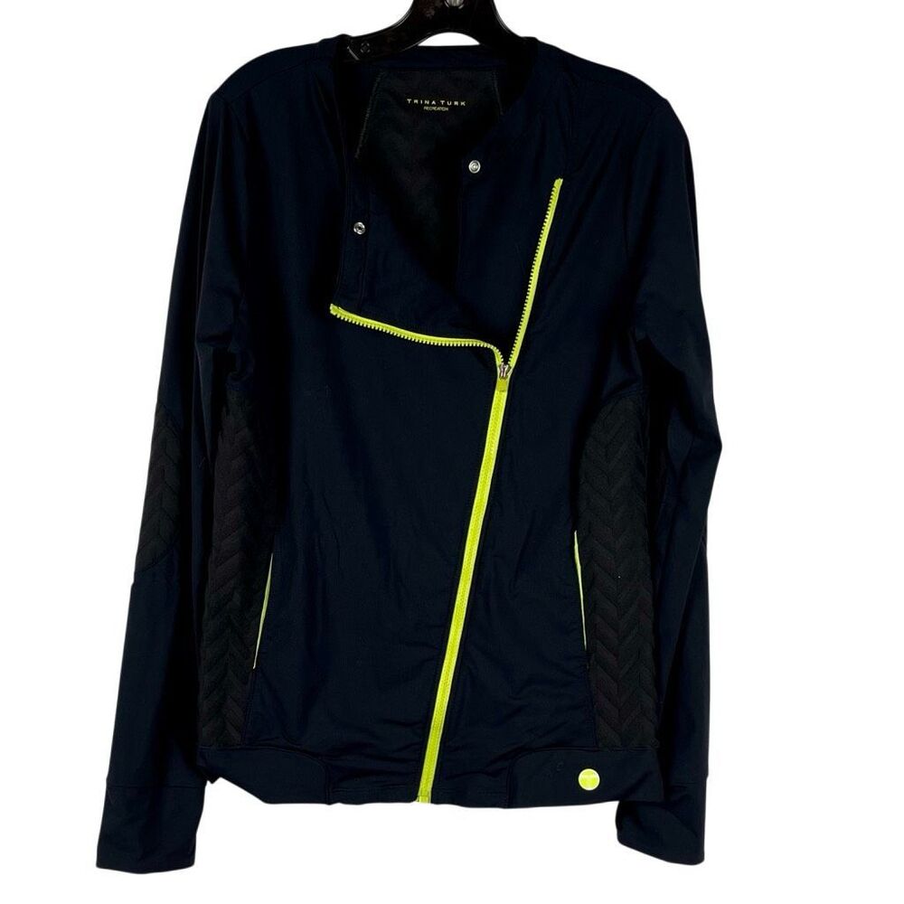 Trina Turk Recreation Black Athletic Jacket Large